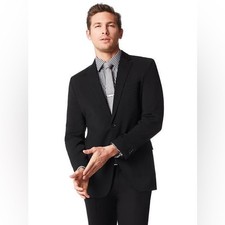 NWOT Banana Republic Black Tailored Fit Classic Blazer Suit Jacket 40 Short S