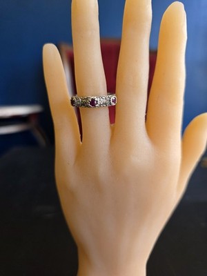Judith Ripka Ring Sterlingsilber Rubin Kristall Größe 8