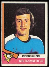 1974-75 TOPPS AB DEMARCO JR. PITTSBURGH PENGUINS #89 EX-NM