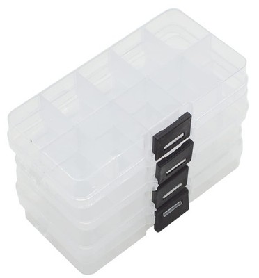 Yansanido 4 Pcs 10 Grids 5 Inch x 5 inches x 2.5 x 1 inch, Clear Black