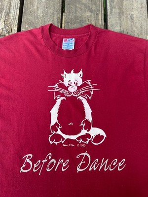 Vintage Before Dance After Dance T Shirt Men s Large Cat 90 s Maroon