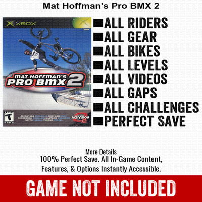 Mat Hoffman's Pro BMX 2 100% Unlocked All Items Xbox USB Save
