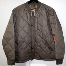 New Banana Republic Men's Midweight Quilted Bomber Jacket Olive Green Size XXL