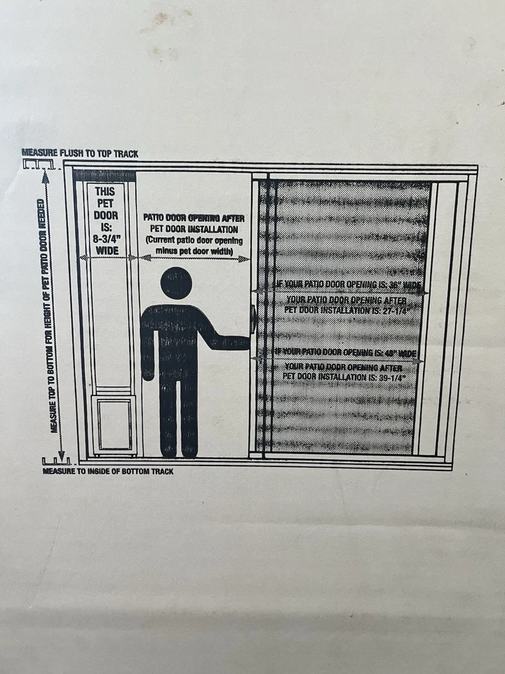 Aluminum Pet Sliding Patio Door, Adjustable Height 77-5/8" to 80 3/8" 5x7" Flap - Image 3 of 3