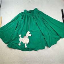 Vtg homemade XSmall Green Poodle Circle Skirt Rockabilly Swing Costume sock hop