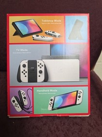 Nintendo Switch OLED Model HEG-001 Console - 64GB - White CIB Fortnite Joy Cons