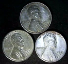 1943-P D S 1C Lincoln Wheat Cent AU Steel (3 Coins) 25lct0914-3