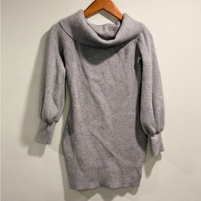 Saints + Secrets Women's Cozy Gray Long Sleeve Sweater Dress Size M
