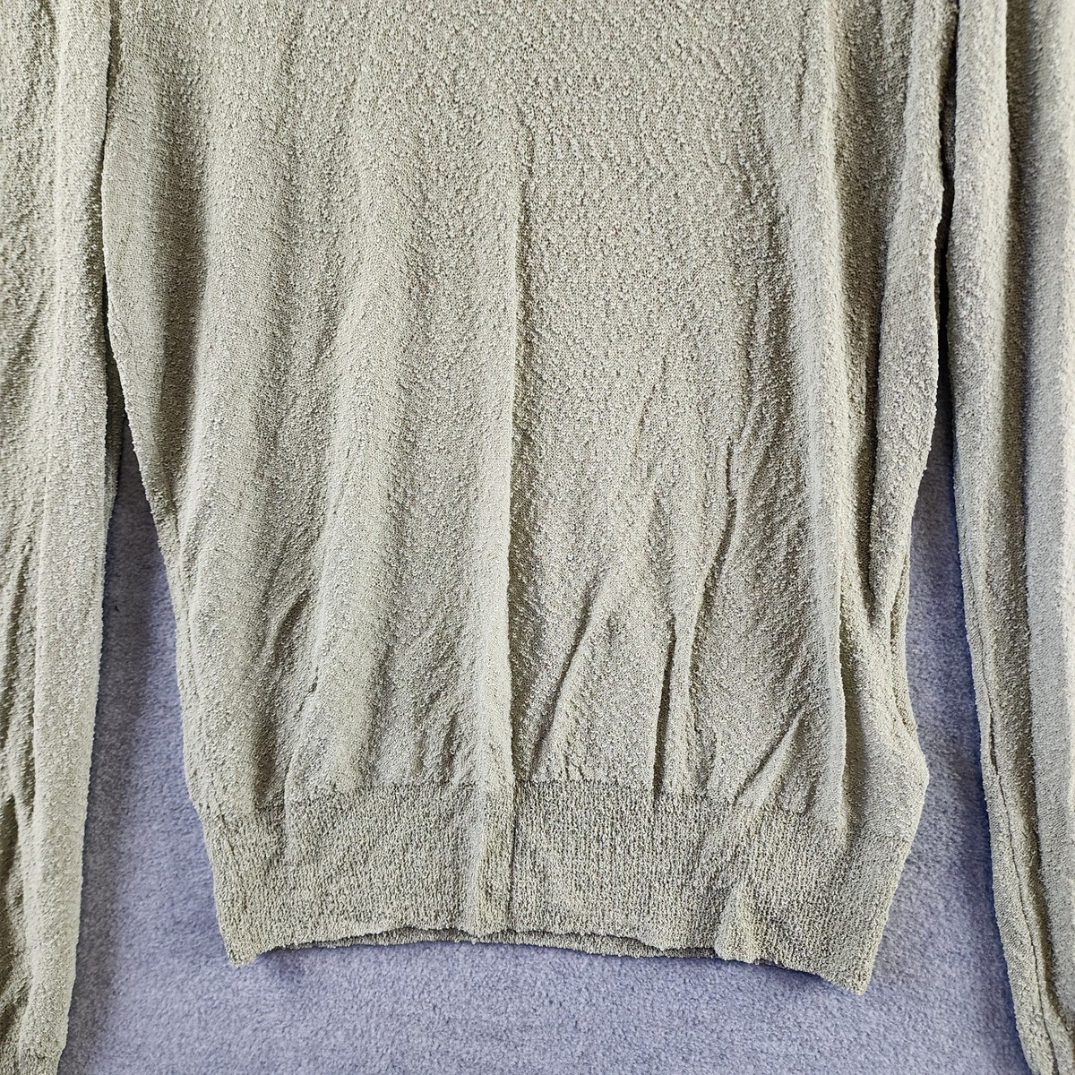 Ami Paris Crewneck Long Sleeve Sweater Men's Medium Sage Green Pullover View 3
