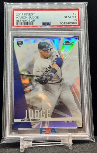 Aaron Judge 2017 Finest Refractor #2 Gem Mint PSA 10 Yankees RC Rookie