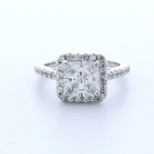 3.04ctw Natural Diamond D/VS2 Very Good Rectangular Radiant Cut 18K White Gold F