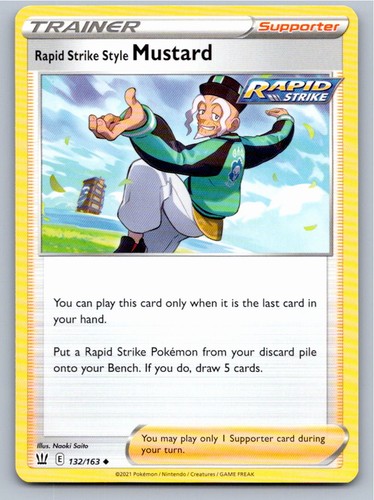 POKEMON RAPID STRIKE STYLE MUSTARD BATTLE STYLES 132/163 NM A51095 FREE S&H