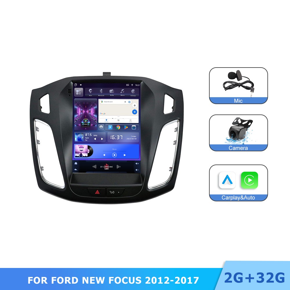 Stereo for Ford Focus 2012-2018 Car Radio Android Auto Wireless CarPlay GPS Navi