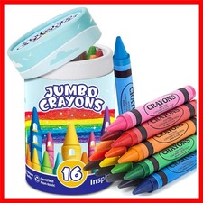 16 Colors Jumbo Crayons for Toddlers, Washable Easy to Hold Large Crayons for...