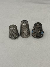 Vintage Art Deco Sterling Silver Floral Filigree Sewing Thimble Lot 20g