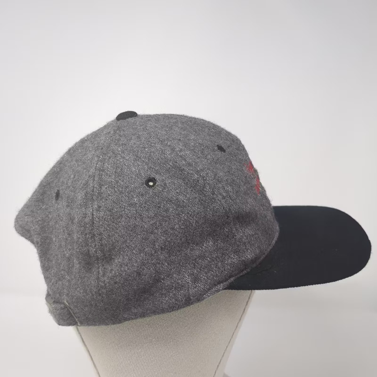 Headmaster Baseball Cap Gray Black One Size Slideback Wool Door