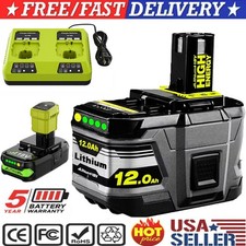 For RYOBI 18V P108 P102 High Capacity 12.0 AH 8.0AH Lithium Battery /Charger