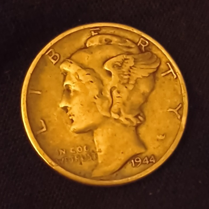 1944 Mercury Dime 10C Business Strike Philadelphia 90% Silver KM#140