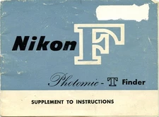 Vintage Manual for Nikon F Photomic T-Finder