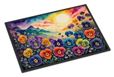 NEW Pansies in Color Doormat Front Door Mat Indoor Outdoor Rugs for Entryway,