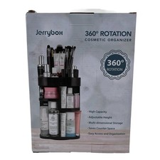 360 Rotating MakeUp Cosmetic Organizer Adjustable Spinning Holder Foldable Rack