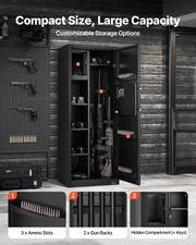 Secure Your Firearms with VEVOR 4 Gun Safe Long Gun Cabinet – Key & Password Loc