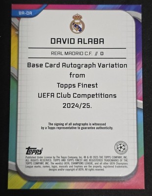 2024-25 Topps Finest Uefa Club Competitions - Autographs David