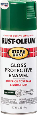 7738830 Stops Rust Spray Paint, 12 Oz, Gloss Hunter Green
