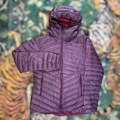 Mammut Broad Peak IN Hooded 800 Down Jacket Puffer Coat Full Zip Purple Small