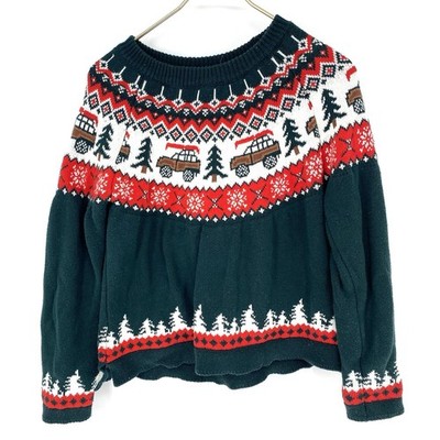 ModCloth Christmas Sweater Griswold Wagon Fair Isle Womens Medium