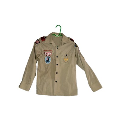 VTG BSA Boy Scouts of America USA Youth Uniform Shirt 90s San Fran Pins Badges