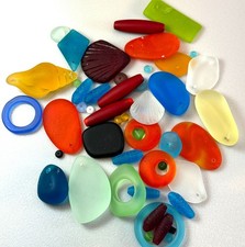 Sea Glass Beads SECONDS, 4oz. Bag With Small To Noticeable Defects Flaws, 2