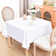 eeivs Square Tablecloth 52 x 52 Inch Washable 52" x Square , White