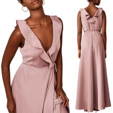 Sachin & Babi BHLDN Tansy Gown Gown Satin Charmeuse Wrap Maxi Dress Lilac Smoke