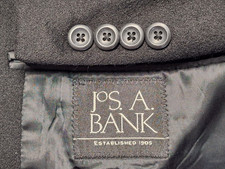 Jos A Bank Mens Size 43R 100 Cashmere Black Coat Blazer Jacket 2 Buttons Lined