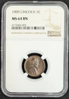 1909 Lincoln Cent NGC graded MS 64 BN