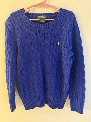 Vintage Polo Ralph Lauren Sweater Cable Knit Pullover Kids Size 7