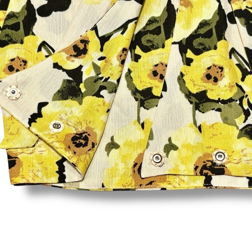 JOA Womens 2 Piece Crop Blouse Shorts Set Multicolor Yellow Floral Halter Tie M - Picture 4 of 9