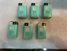 6 NEW 9v Better Battery Co. - 9 volt Alkaline Batteries - 100 recyclable