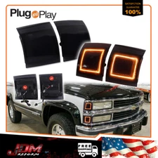 For 94-98 Chevy C/K 1500 2500 3500 Truck Amber LED Front Side Marker Lights 4PCS