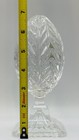 Vintage Polished Clear Cut Crystal Glass Egg Paperweight Glass Pedestal Heavy — photo 8