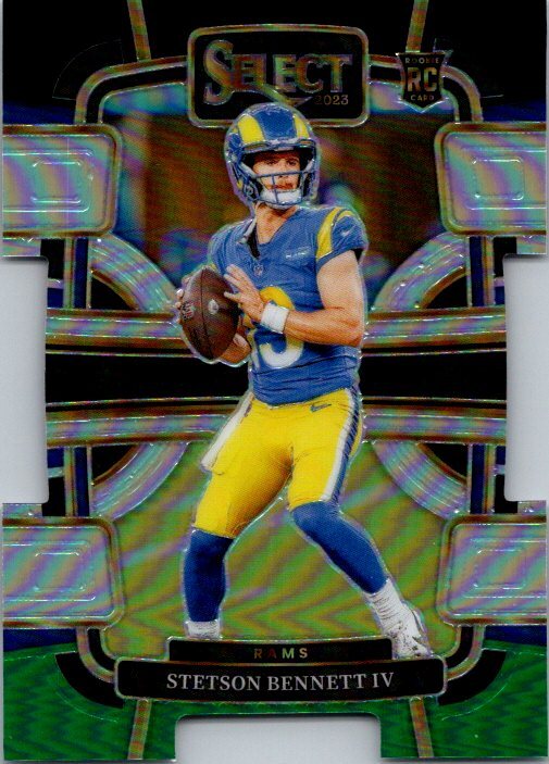 2023 Panini Select #55 Stetson Bennett IV Black and Green Prizms Die Cuts