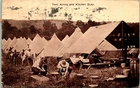 Vtg Postcard 1917 WW1 Soldier Camp - Tent Airing and Kitchen Duty