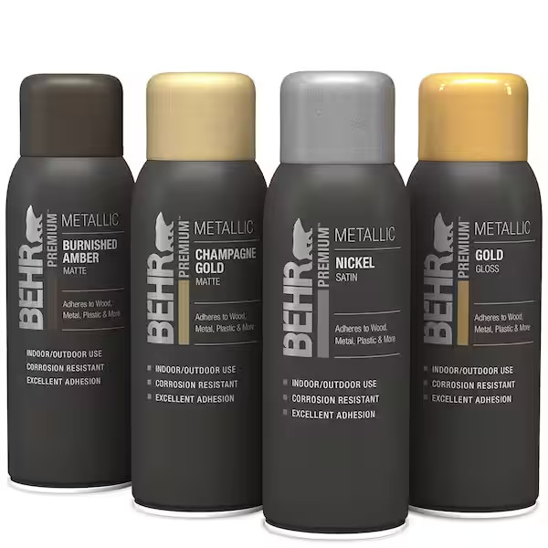 BEHR PREMIUM Metallic Red Gloss Interior/Exterior Spray Paint & Primer - 12 oz.