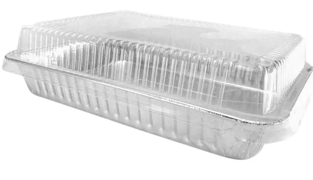 Disposable Aluminum 13 x 9 x 2 Cake Pan with Clear Plastic Lid 4700p