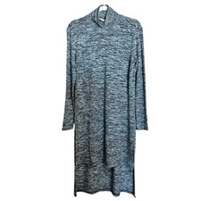 Soft Surroundings Sweater Dress Womens Small Gray Marled Cowl Neck Stretch Midi