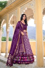 TRADITIONAL LOOK TUSSAR SILK LEHENGA CHOLI WITH DUPATTA FOR WOMEN WEDDING WEAR
