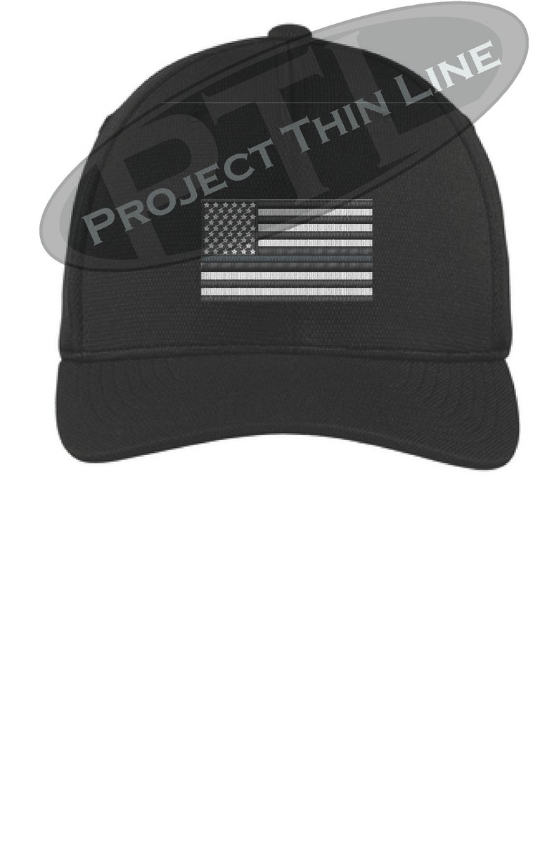 Thin SILVER Line American Flag Corrections Officer Flex Fit