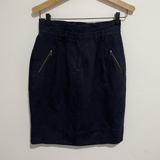 Veronika Maine Womens Blue Linen Cotton Skirt Size 8