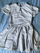 Vintage Handmade Grey Floral Dress Girls Size 6 